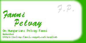 fanni pelvay business card